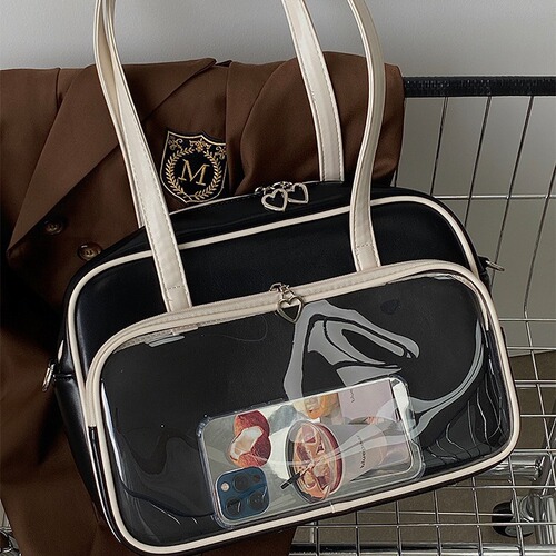 Square Fashion Tote Bag Women's 2024 New Soft Leather Large Capacity Shoulder Messenger Bag College Student Class Handbag