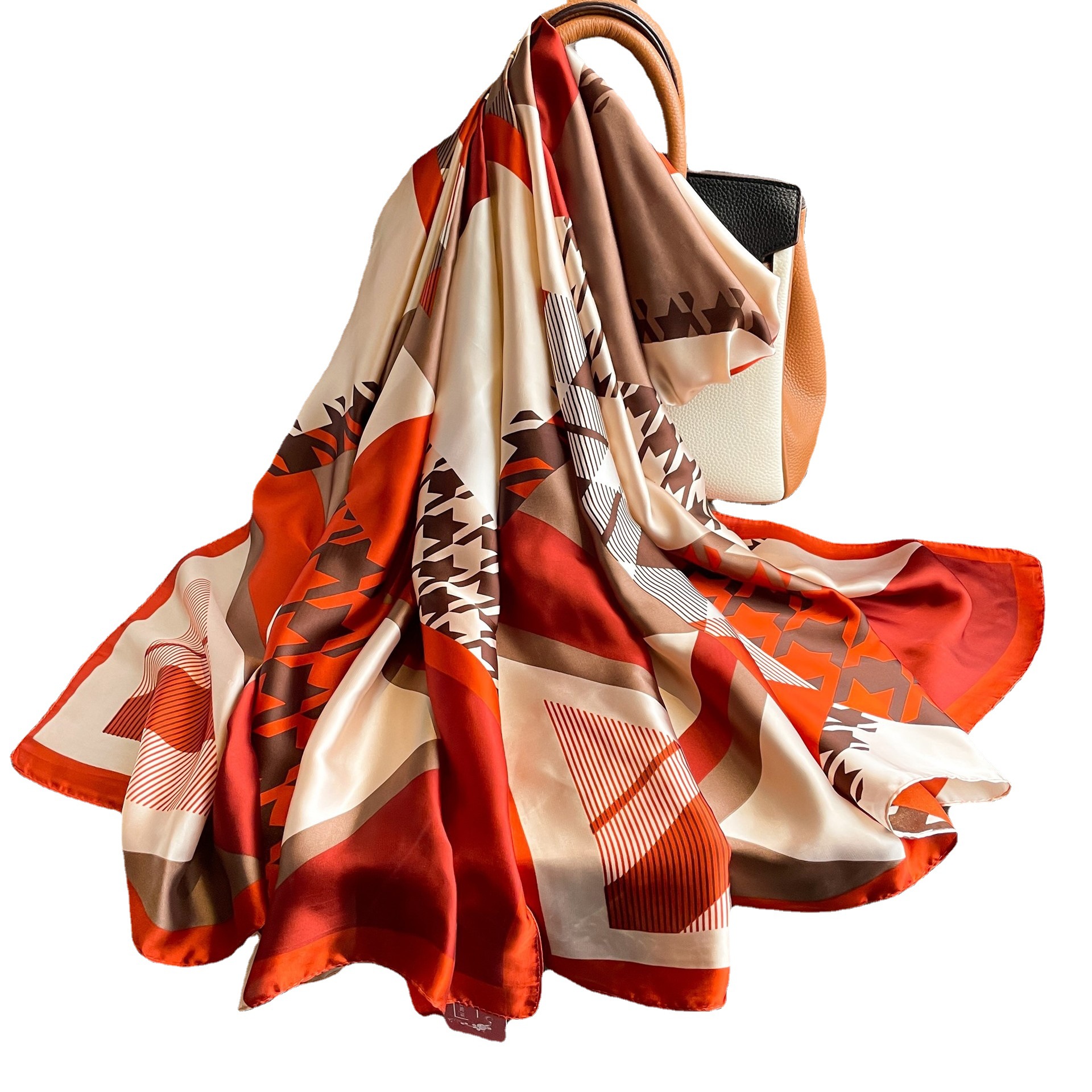 Nueva bufanda de seda artificial elegante bufanda de las mujeres al aire libre de doble uso chal sombrilla de viaje protección solar más tamaño bufanda