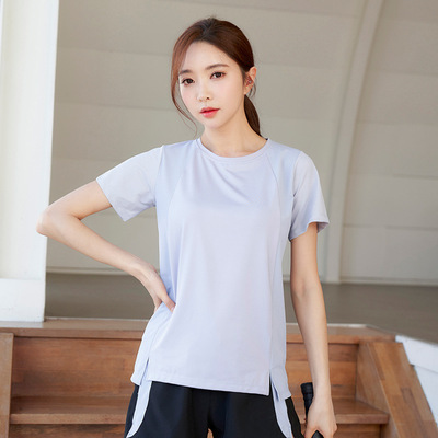 夏季運動短袖女2021新款大碼寬松健身T恤戶外跑步上衣透氣瑜伽服