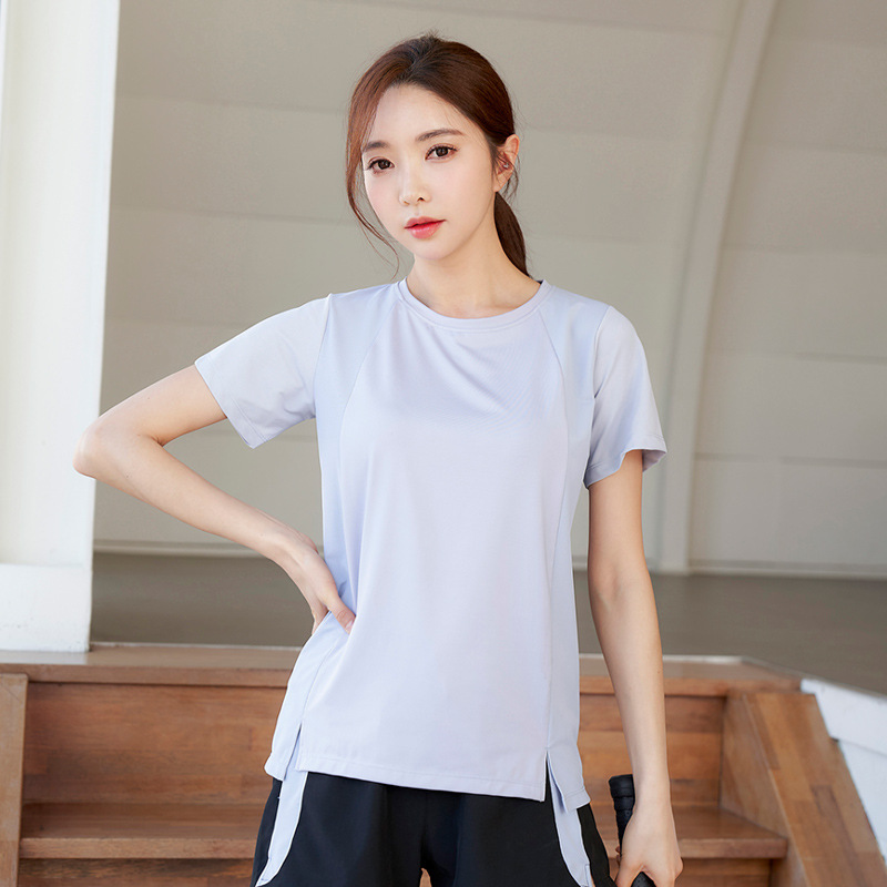 夏季運動短袖女2021新款大碼寬松健身T恤戶外跑步上衣透氣瑜伽服