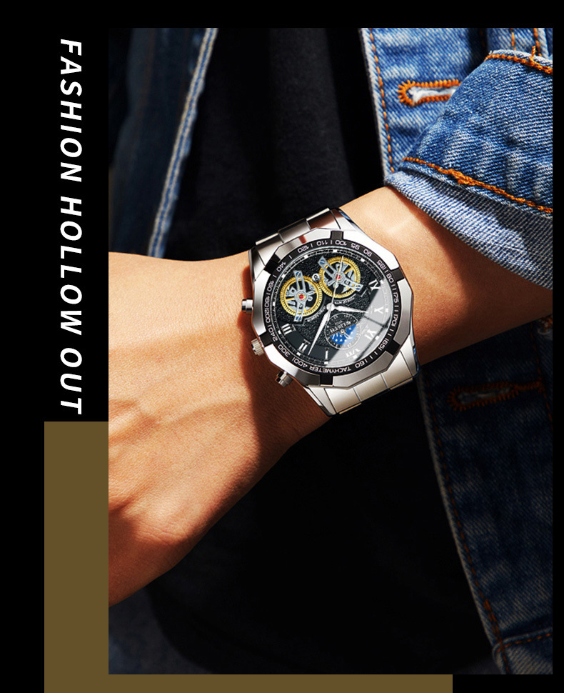 130g Weight Tempered Glass Mirror Material Stainless Steel Strap Material Watch Classification Pointer Display Type Single Folding Buckle Buckle Style Round Dial Shape Casual, Business, Daily Occasion Quartz Movement Geometric Pattern All Seasons Season Men's Gender Elegant, Classic Style Style Elegant Classic Style Geometric Single Folding Buckle Stainless Steel Strap Quartz Watch