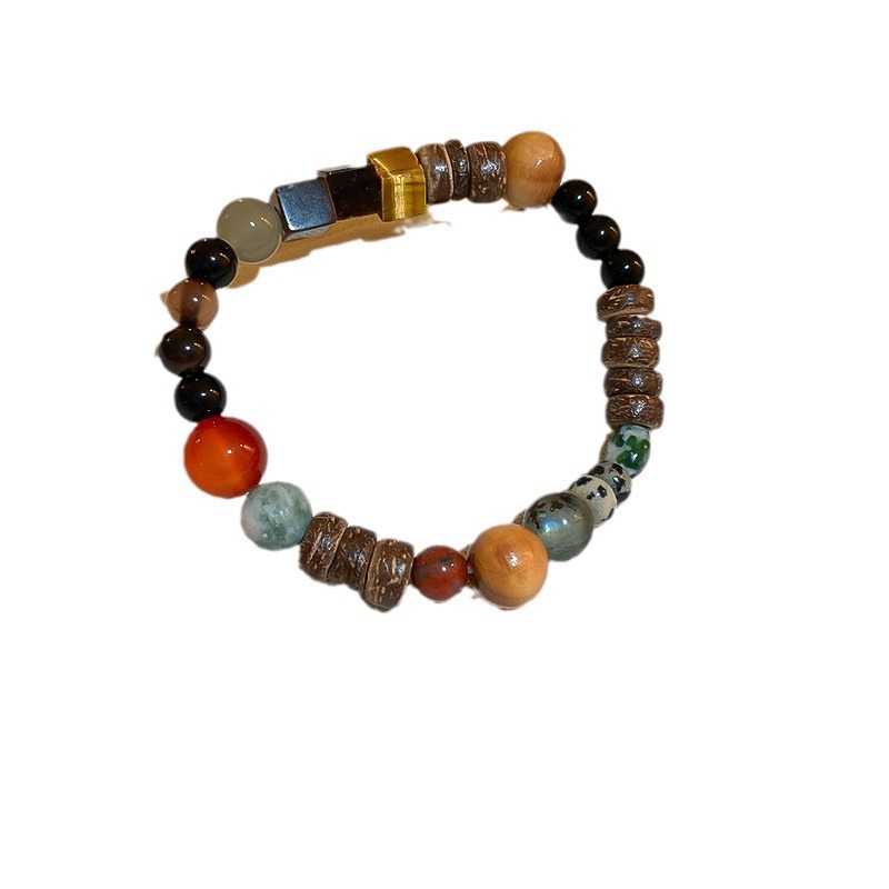 Guochao nueva pulsera de piedra natural china para mujeres 2024 nuevo estilo explosivo China joyería de mano alta sensación pulsera al por mayor