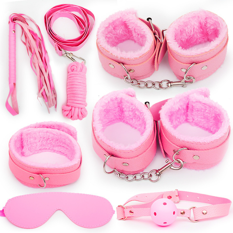 SM alternative binding toys torture tools female tools sex toys plush leather 70-80 piece set of whip handcuffs