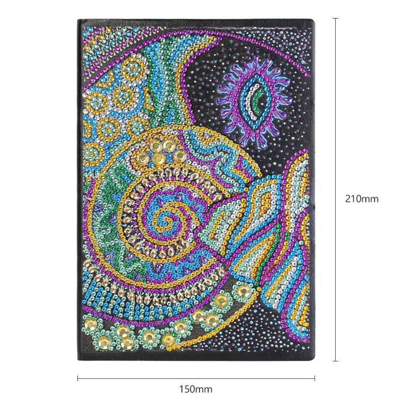 Cuaderno de dibujo de diamantes transfronterizos 5d punto diámetro pintura pegatinas de sexo opuesto mariposa DIY manual cuaderno de notas de cristal