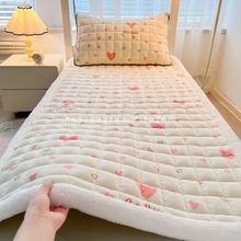 冬季牛奶絨軟墊加絨床墊學生宿舍專用墊子家用墊被單人厚毛毯褥子