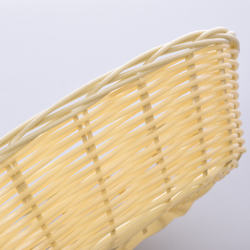 Suministro imitación ratán pan cesta merienda tienda de la torta de plástico PE cesta tejida caramelo merienda placa PP Oval cesta tejida