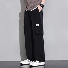 工装裤男士春夏季潮牌机能美式痞帅裤子宽松百搭束脚灰色休闲长裤