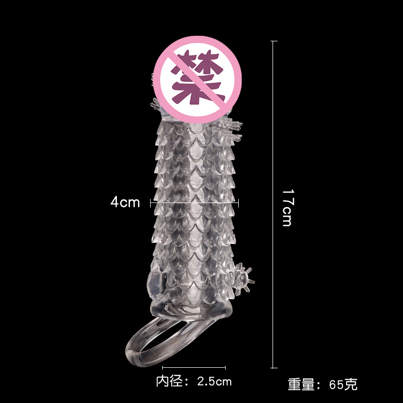 Dragon Scale Textured Penis Sleeve, TPE Wolf Tooth Design, Reusable Adult Toy for Men — detail image 6