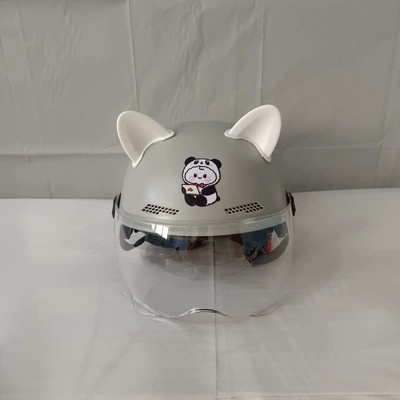 helmet four seasons can be equipped | Motosiklet kaskı (dəbilqə) - adult-gray-no-11-white-cat-ears-hd-short-lens