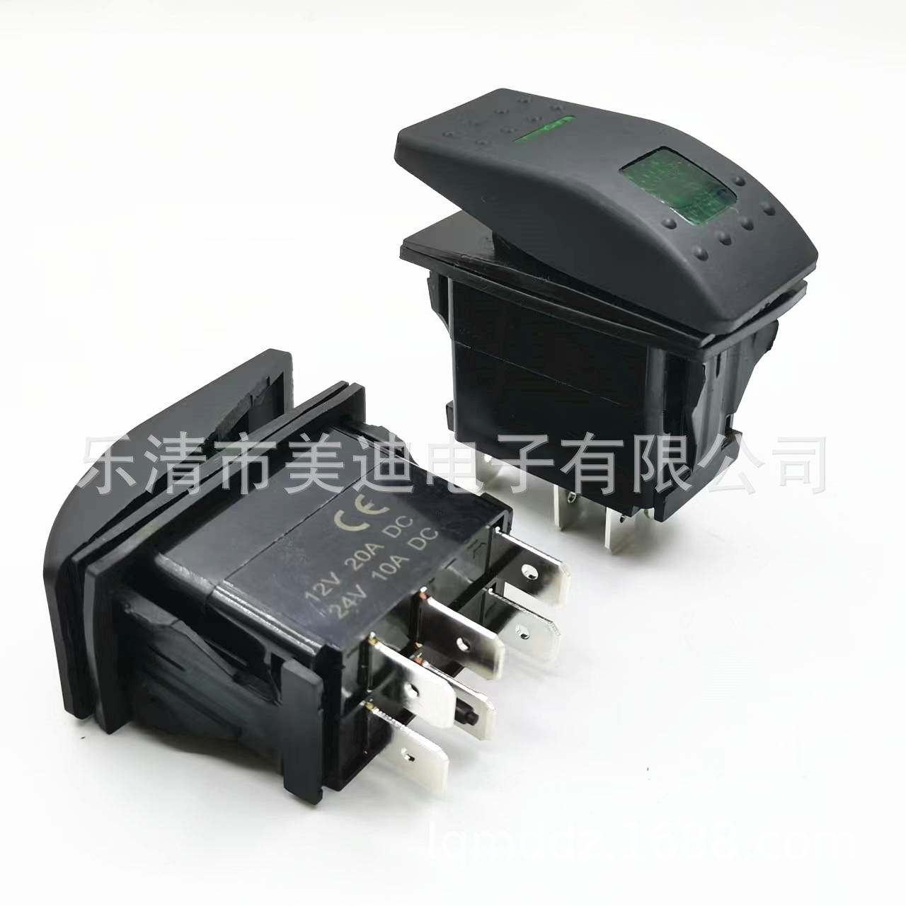 销售游艇开关12V 20A两档三档 镭雕图案背光印字汽车房车改装开关