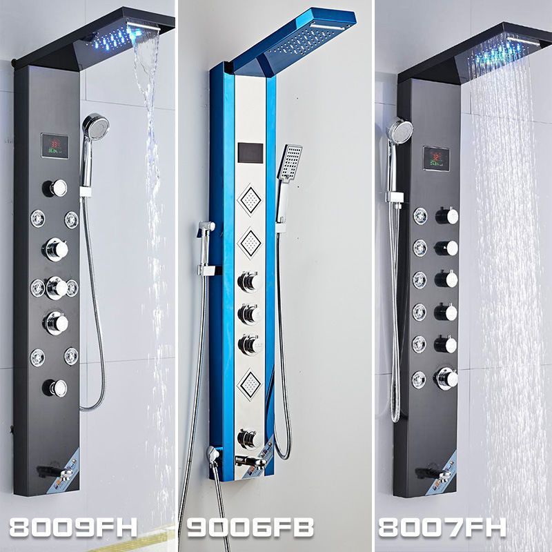 新しい 304 ステンレス鋼シャワースクリーンシャワーセット浴室壁掛け分割家庭用 LED デジタルディスプレイハイエンドバス|undefined