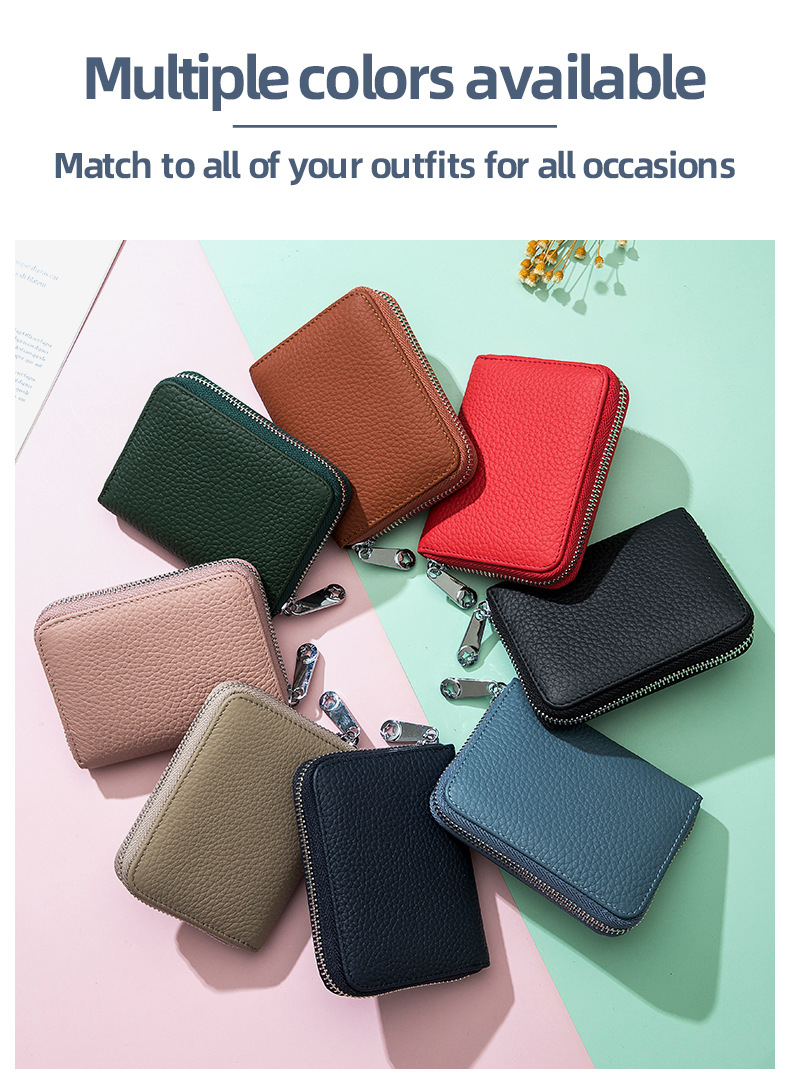 Heißer verkauf große kapazität reißverschluss akkordeon karte aus echtem leder RFID Japanischen multifunktionale geldbörse_voghion.com