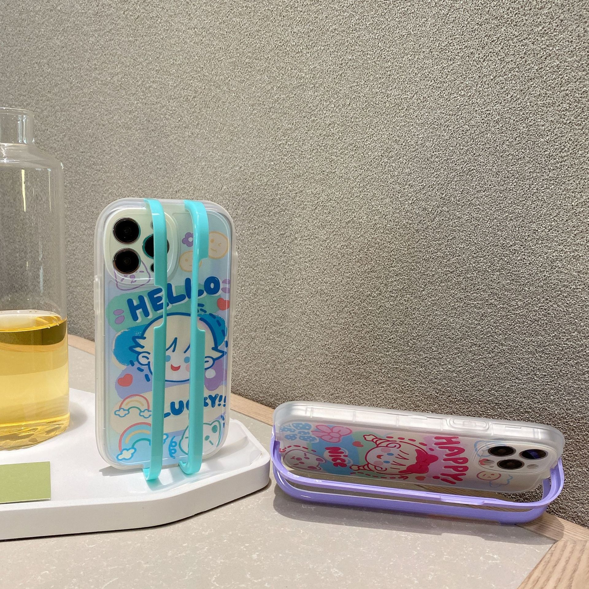 Phone Case For Apple Iphone 14 Pro Max Graffiti Pattern Stand Case_voghion.com