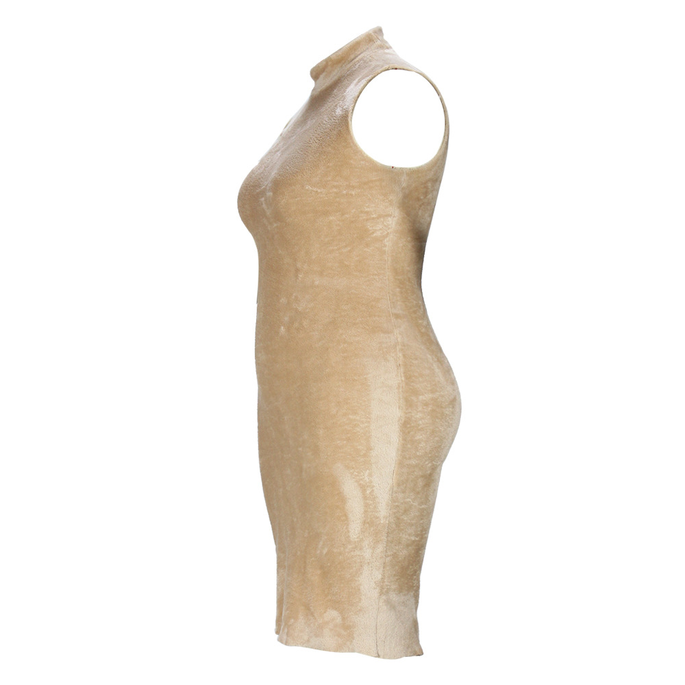 Completo due pezzi donna vestito in velluto e cardigan lungo_voghion.com