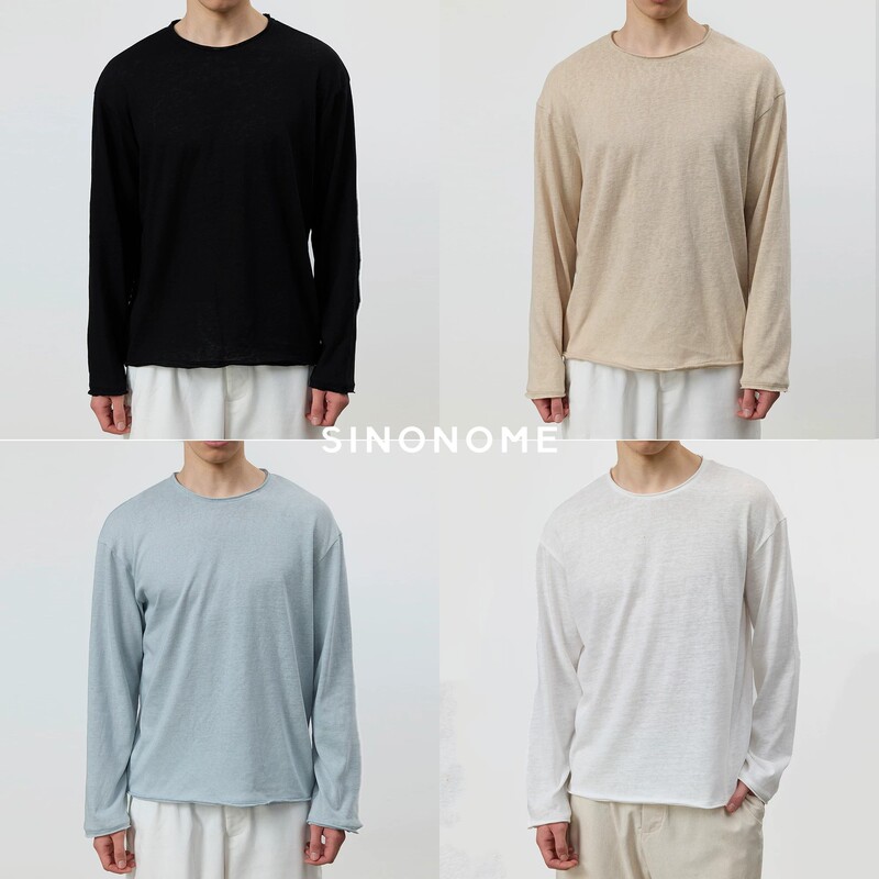 Sun-protective knitted long-sleeve T-shirt for men, summer lightweight breathable snowflake pattern cover-up, Korean-style casual round-neck tee
