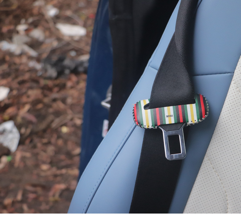 Suitable for MINI car safety belt buckle protective cover anti-collision cover car safety belt card head protective cover protective sticker