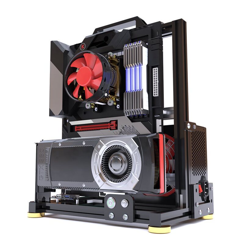 Aluminum Alloy Open Chassis Rack Test Platform Creative DIY Supports Mini Itx Matx Eatx Dual-Way
