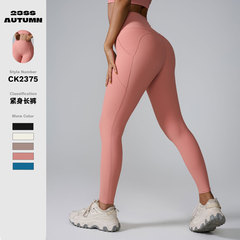 ins2024歐美跨境新款緊身褲高腰提臀蜜桃褲 速干健身運動緊身褲女