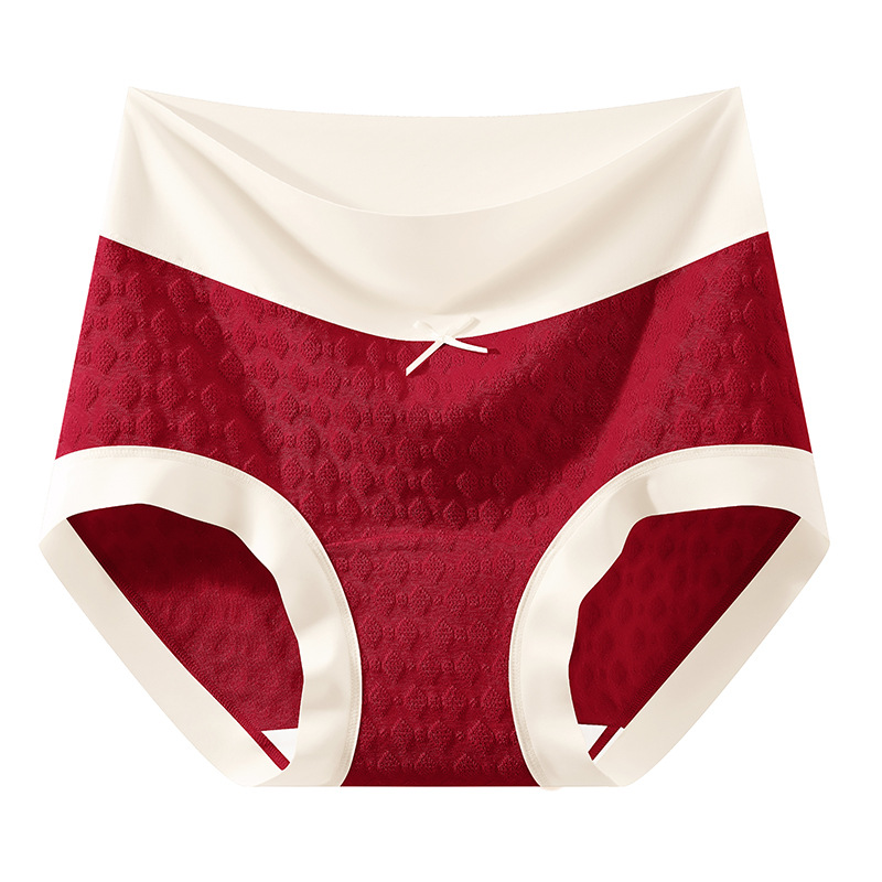 Algodón de cintura alta entrepierna de algodón largo entrepierna antibacteriano calzoncillos de entrepierna delgada para niñas color de contraste cintura alta transpirable abdomen pantalones cortos cabeza