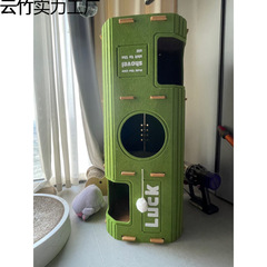 多層猫の巣と猫のクライミングフレームが一体化した冬暖かい猫の木の穴二層シェルターハウスマルチキャットファミリー冬の猫ハウス