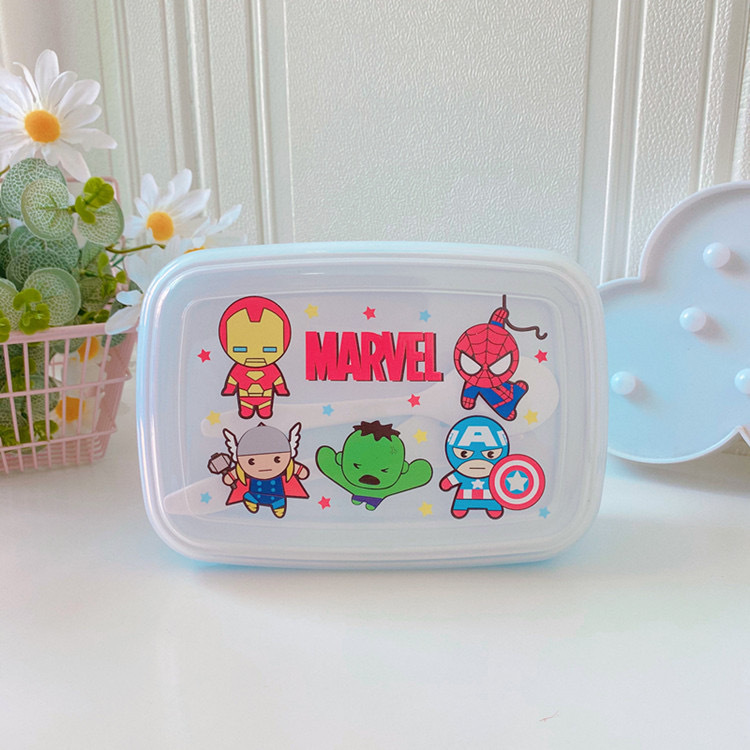 Caja de almuerzo de pescado feo de dibujos animados caja de almuerzo de estudiante de doble rejilla caja de almuerzo anti-desbordamiento vajilla de estilo japonés con arroz