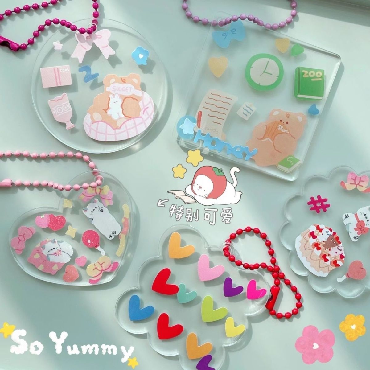 亚克力透明咕卡圆盘可爱儿童耗材片 手工diy配件饰品创意礼物片片