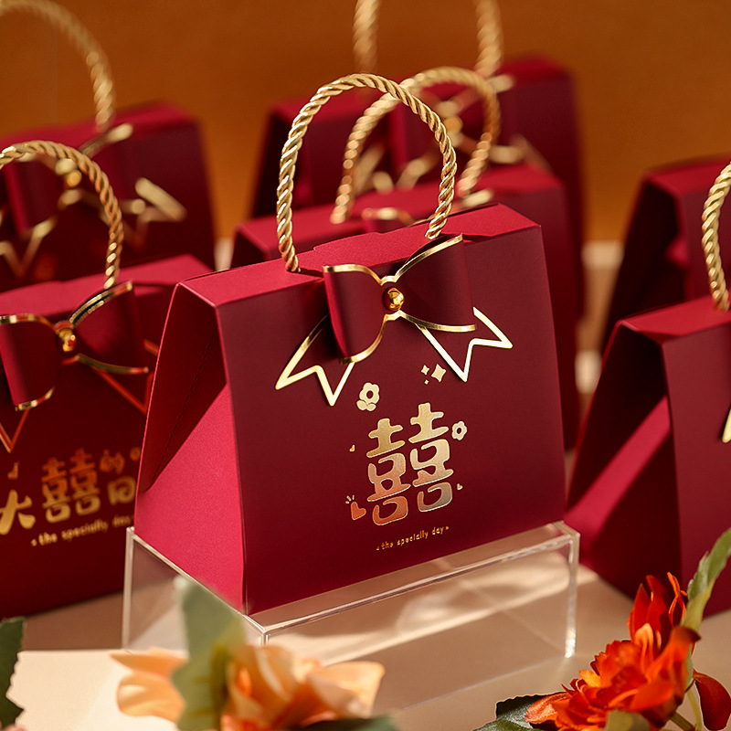 Wedding Candy Box Engagement Gift Box Empty Box Wedding High-End Handheld Gift Box Bag Gift Box Wholesale