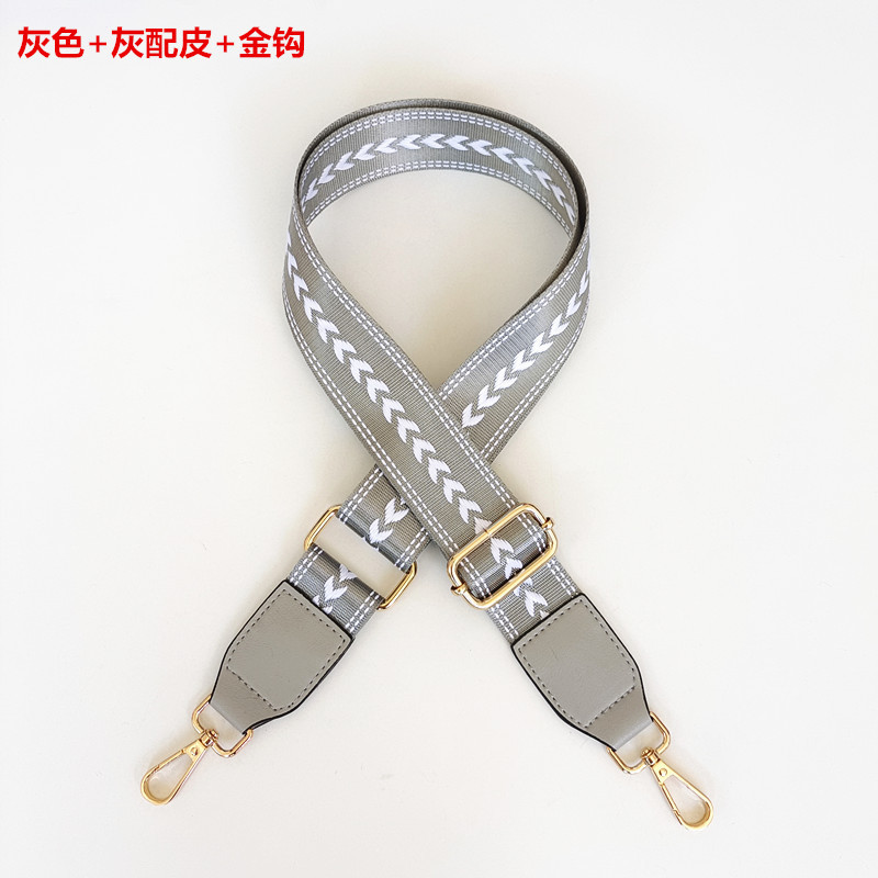 Grey + Gray with leather + gold hook