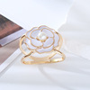 Korean spring personality natural simple three -ring silk scarf buckle creative versatile diamond chest flower dual -use scarf buckle brooches