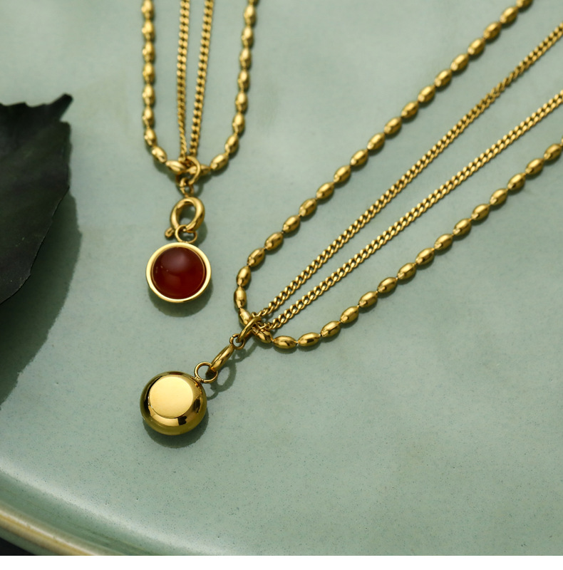 Wedding Occasion Fashion Geometric Titanium Steel Gold Plated Necklace 1 Piece