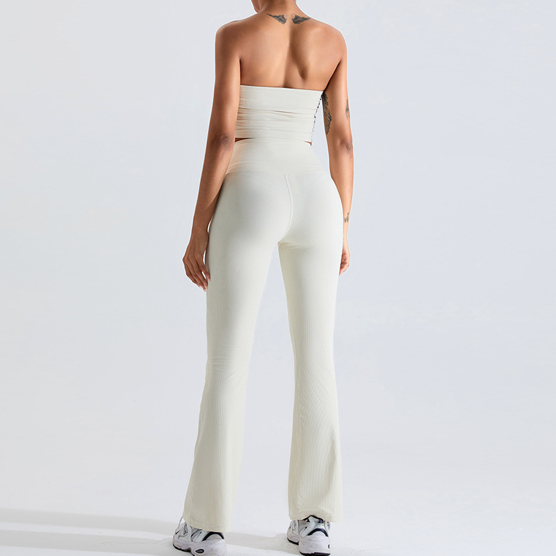 Moda europea y americana nueva ropa de yoga traje de las mujeres yoga envuelto pecho deportes ropa interior tubo superior micro tirar yoga pantalones fitness ropa