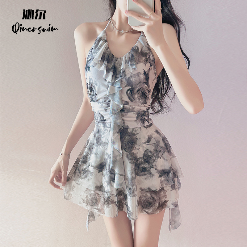 Swimsuit women's one-piece skirt fairy belly-covered slim sexy South Korea ins wind hot spring swimsuit professional wholesale