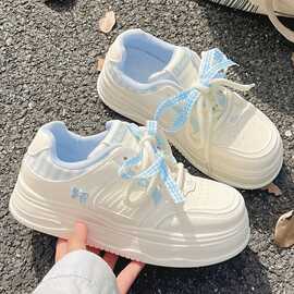 可爱厚底小白鞋女新款夏季透气百搭配裙子板鞋子不累脚休闲运动鞋