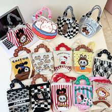 2025新款日韩针织拉链包便携上班外出杂物大容量手提袋通勤水桶包