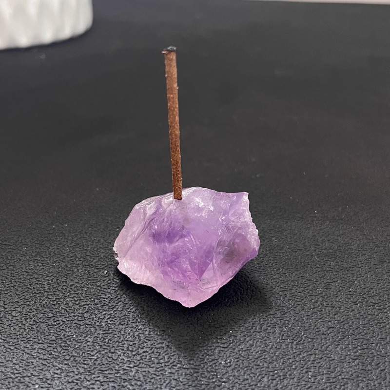 天然水晶原石香插底座摆件家居装饰品小众供佛香架线香创意礼品|undefined