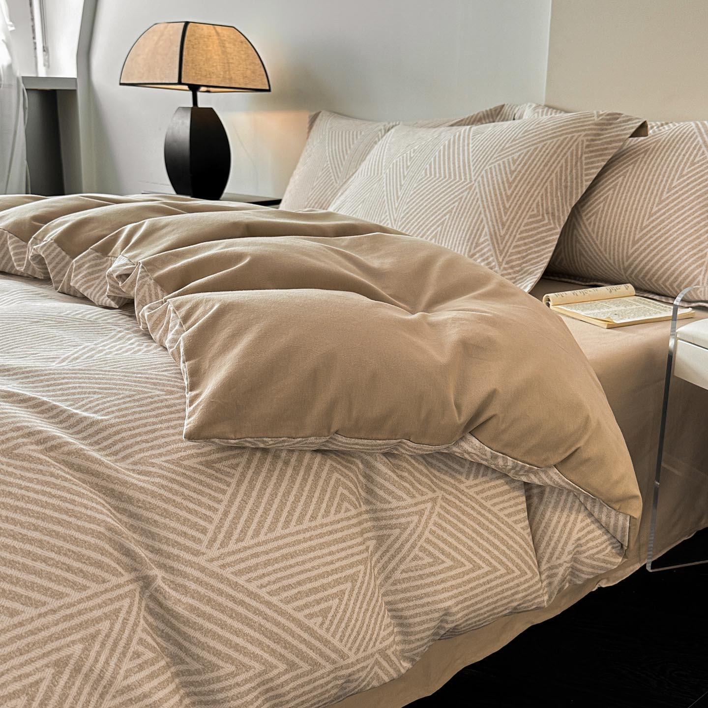 Algodón grueso de cuatro piezas, sábanas de algodón lavado con agua, dormitorios de estudiantes, tres piezas