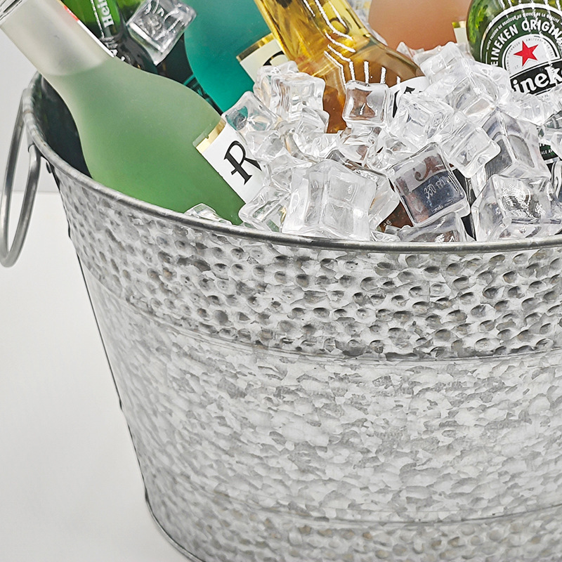 軽い贅沢な田舎のレトロな亜鉛メッキ鉄金属氷桶氷桶家庭用パーティーコーラビール氷樽飲料桶|undefined