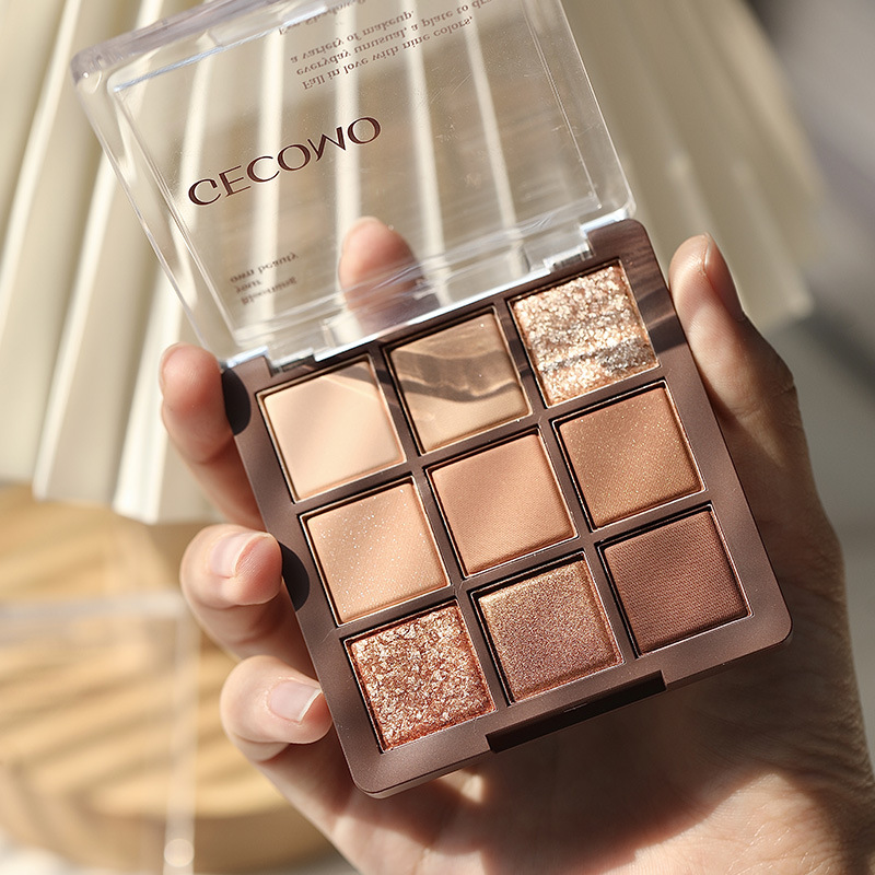 Makeup Gaimon Nine Color Chocolate Eyeshadow Plate Matte Pearlescent Silkworm High Gloss Brightening Earth Color Glitter Eyeshadow