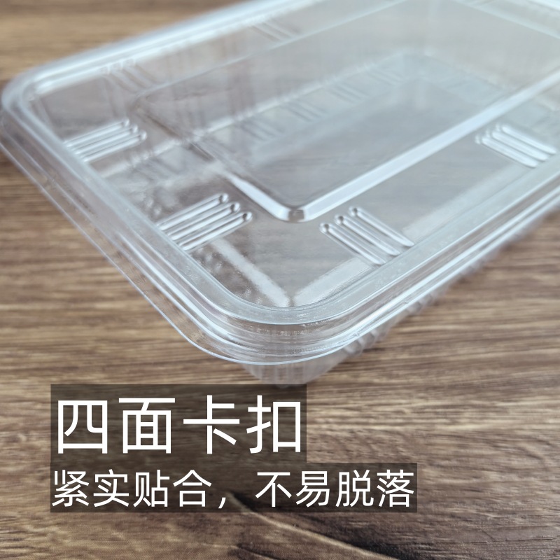 500 / 1000ML caja anticongelante rectangular PET desechable carne de cordero fresca en conserva caja de embalaje transparente