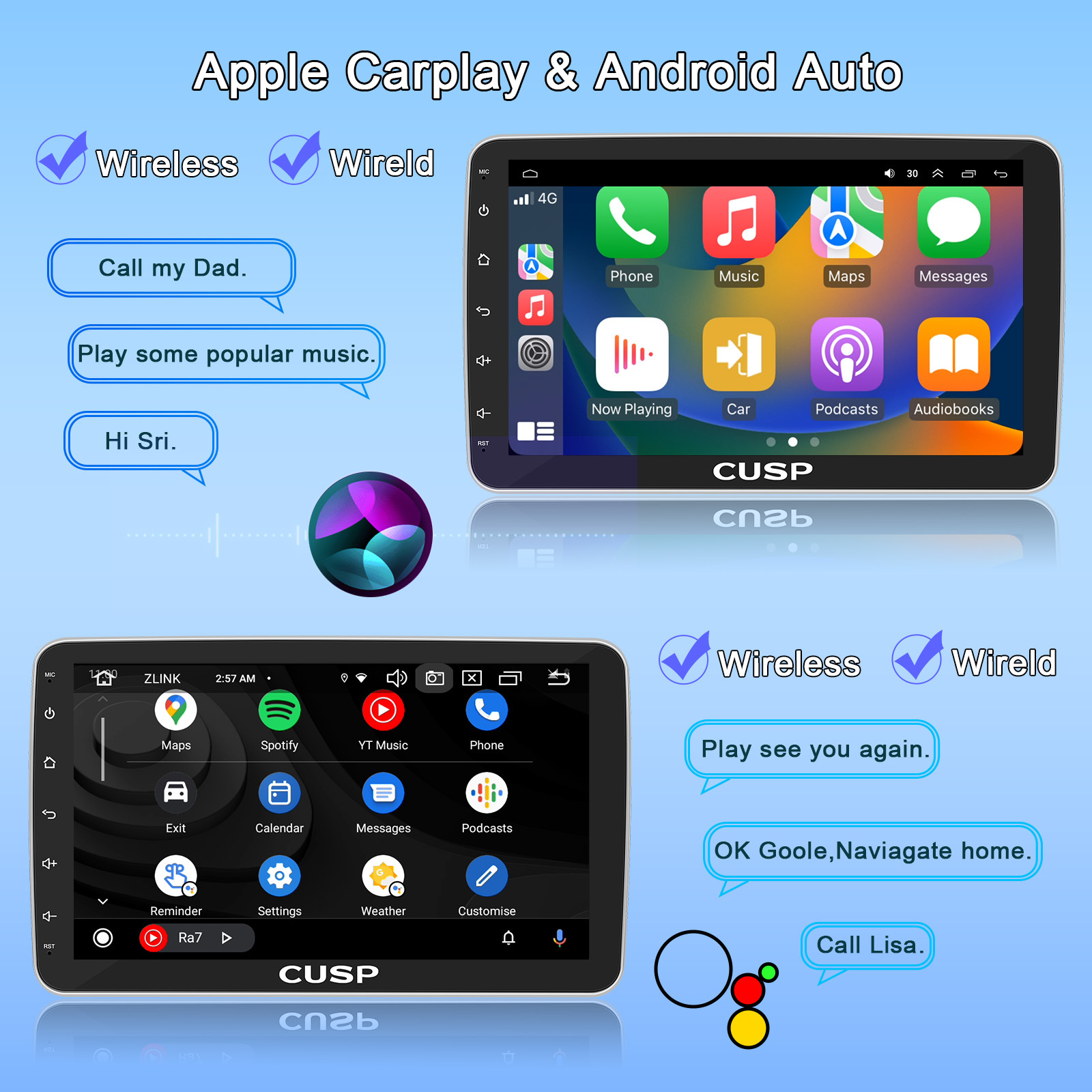 Cross-Border Exclusive Supply 10.1inch Single-Chip Android Universal Ultra-Thin Car Central Control Screen Wireless Carplay Reversing Camera