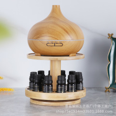 越境創意竹製二重精油棚回転可能木質精油収納棚実木精油収納展示棚