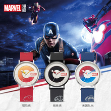 正版MARVEL漫威复联主题表男女表通用印花表带撞色防水夜光石英表