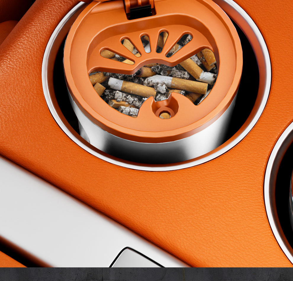 Car Ashtray for Interior Use with Light, Anti-Fly Ash, Manufacturer Wholesale, Anti-Fly Ash Luminous Car Ashtray
