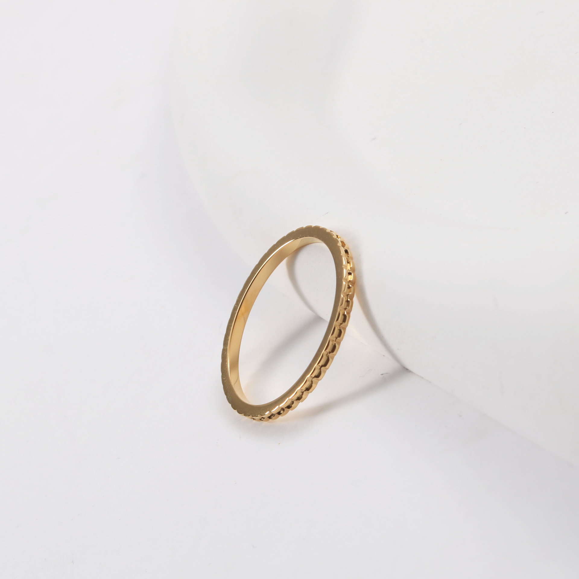 Simple Style Geometric Titanium Steel Plating Rings