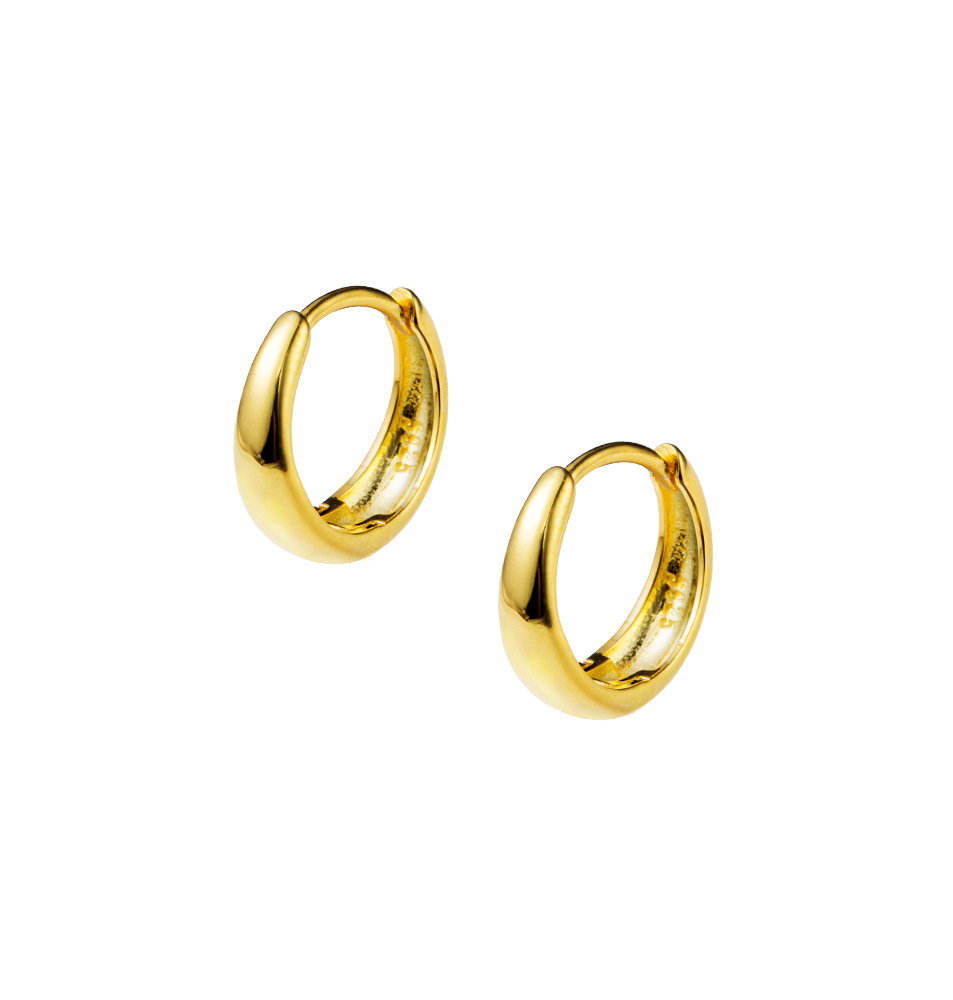 Eloch s925 plata europa y americana brillante perfiles de orejas redondas anchas personalidades de alto nivel pendientes de anillo de la mujer M03641