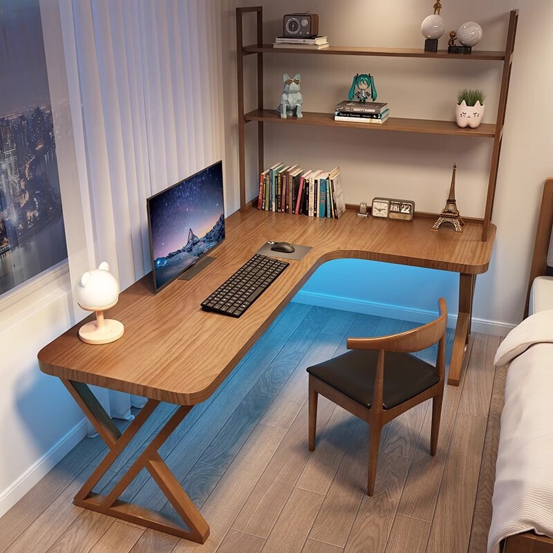 Modern Minimalist Home-Use Solid Wood Bedroom Corner Table, Creative Corner Wall-Mounted Desk, Computer Desk, Study and Office Desk