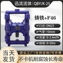定制QBY-25气动隔膜泵耐腐蚀矿用污水泵增压自吸泵铸铁真空往复泵