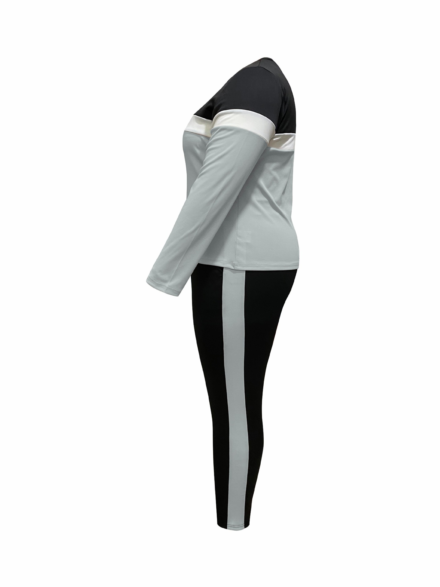 Damen Colour-block Lounge Set Mit Langarm T-shirt Und Jogger_voghion.com