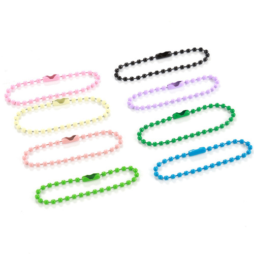 Candy color bead chain metal chain round bead chain painted wave bead chain key chain chain diy jewelry accessories