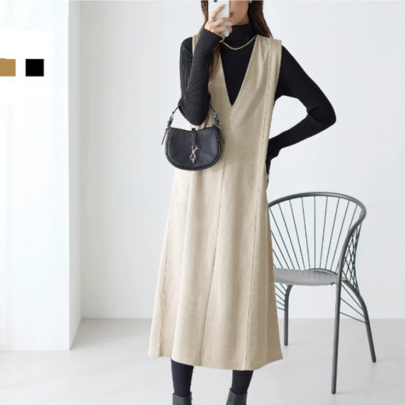 Внешняя торговля Япония Lotte Южная Корея новая осень-зима 400 г шерстяной матовой толстый V жилет платье шерстяная юбка